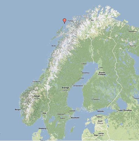 En mer, entre les iles Lofoten et Tromso, le 17 juin 2008 � 1h00 (23h00 TU)