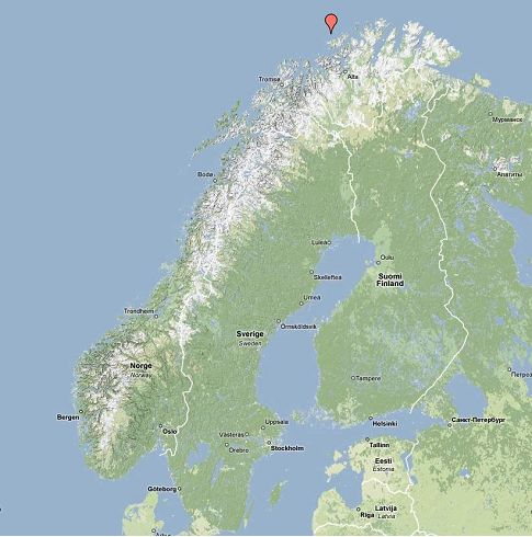 En mer, entre Tromso et le Cap Nord, le 18 juin 2008 � 1h00 (23h00 TU)